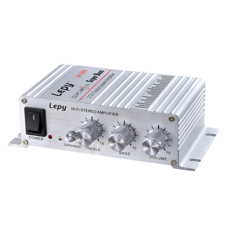 Lepy LP-268 DC12V High Fidelity Power Car/Motorcycle Amplifier(Silver)