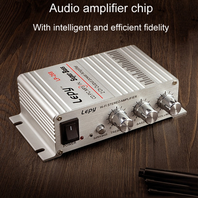 Lepy LP-268 DC12V High Fidelity Power Car/Motorcycle Amplifier(Silver)