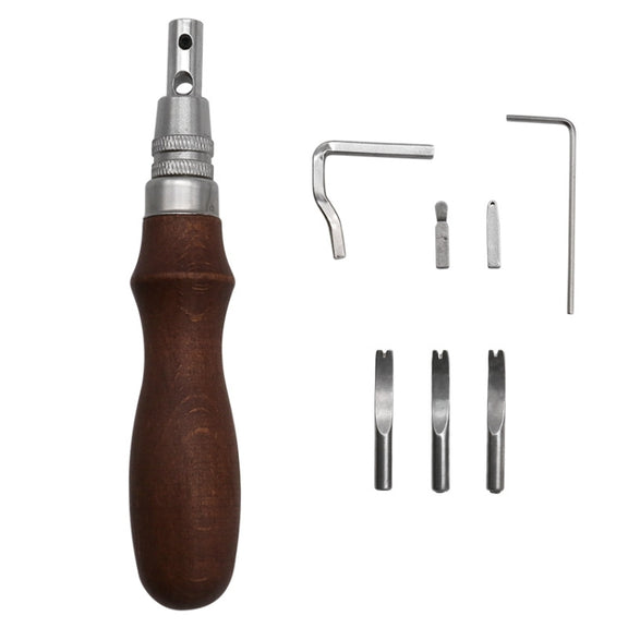 7 In 1 Leather Edge Presser Groove Cutter Edge Trimmer(Brown)