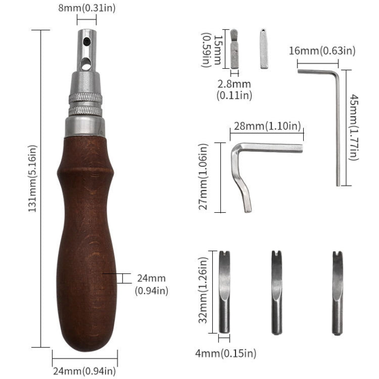 7 In 1 Leather Edge Presser Groove Cutter Edge Trimmer(Brown)