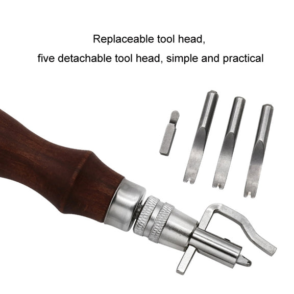 7 In 1 Leather Edge Presser Groove Cutter Edge Trimmer(Brown)