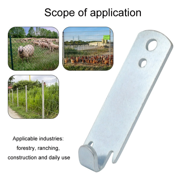 2pcs /Set Wire Twister T-Post Clamp Fence Wire Rope Winder(Silver)