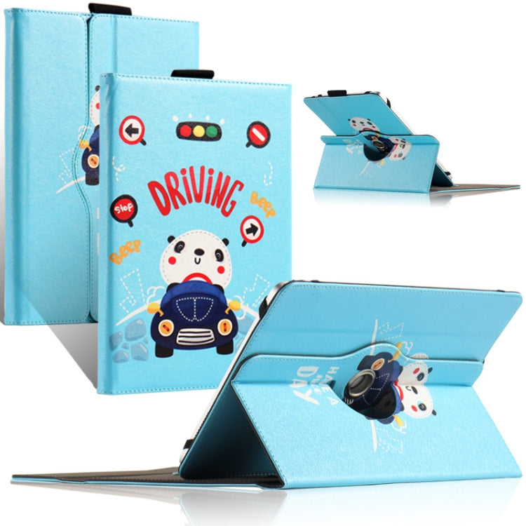 For UMIDIGI G1 Tab 10-11 inch Universal 360 Degree Rotation Leather Tablet Case(Blue Car)