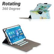 For UMIDIGI G1 Tab 10-11 inch Universal 360 Degree Rotation Leather Tablet Case(Blue Map)