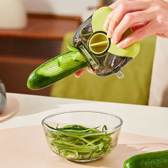 3-In-1 Multifunctional Rotary Peeler Household Kitchen Tools Scraper Fruit Grater(Green)