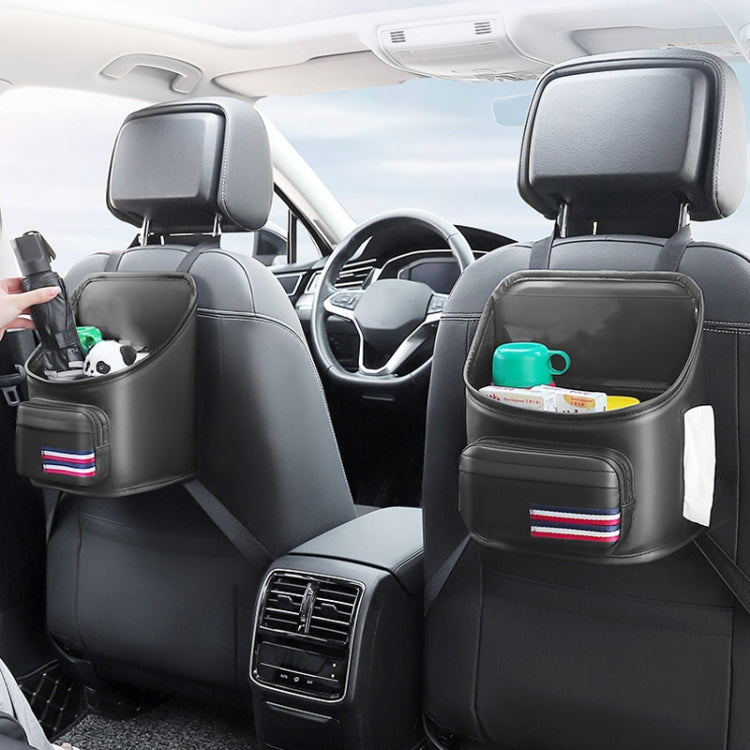Car Seatback Storage Hanging Bag Vehicle Multifunctional Storing Tissue Box, Style: With Bulit-In Bucket