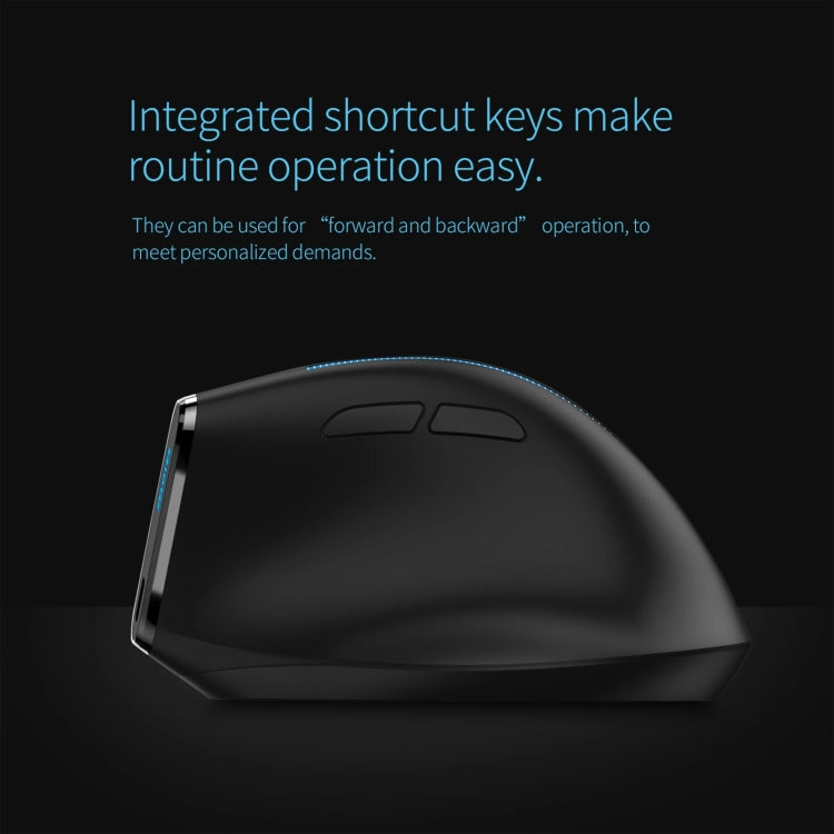 ZELOTES F36A 6-Buttons Vertical Grip Ergonomic Rechargeable Wireless Mouse(Black)