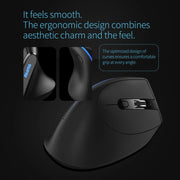 ZELOTES F36A 6-Buttons Vertical Grip Ergonomic Rechargeable Wireless Mouse(Black)