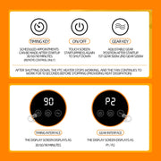 E68S 1200W PTC Ceramic Heating Desktop Smart Electric Heater, Plug: US Plug(Remote Control Model)