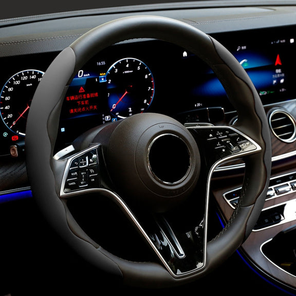 38cm Liquid Silicone Sweat-Absorbing Anti-Skid Car Steering Wheel Cover(Black)