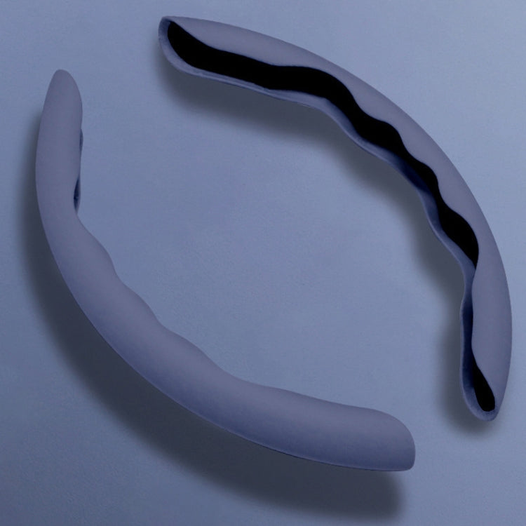 38cm Liquid Silicone Sweat-Absorbing Anti-Skid Car Steering Wheel Cover(Blue)