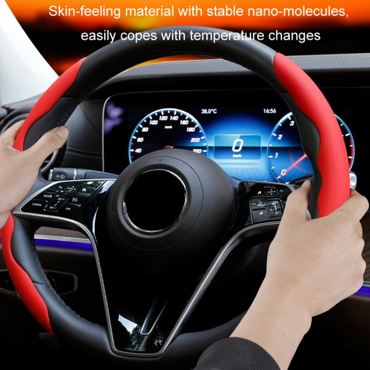 38cm Liquid Silicone Sweat-Absorbing Anti-Skid Car Steering Wheel Cover(Blue)