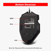 ZELOTES C13 13-keys RGB Lighting Effect Programming Macro Custom Gaming Wired Mouse(Black)