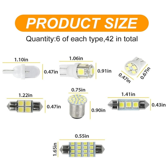 42pcs/Set Car Interior Reading LED Light Combination Set