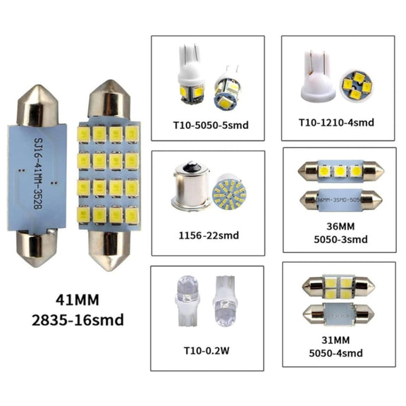 42pcs/Set Car Interior Reading LED Light Combination Set
