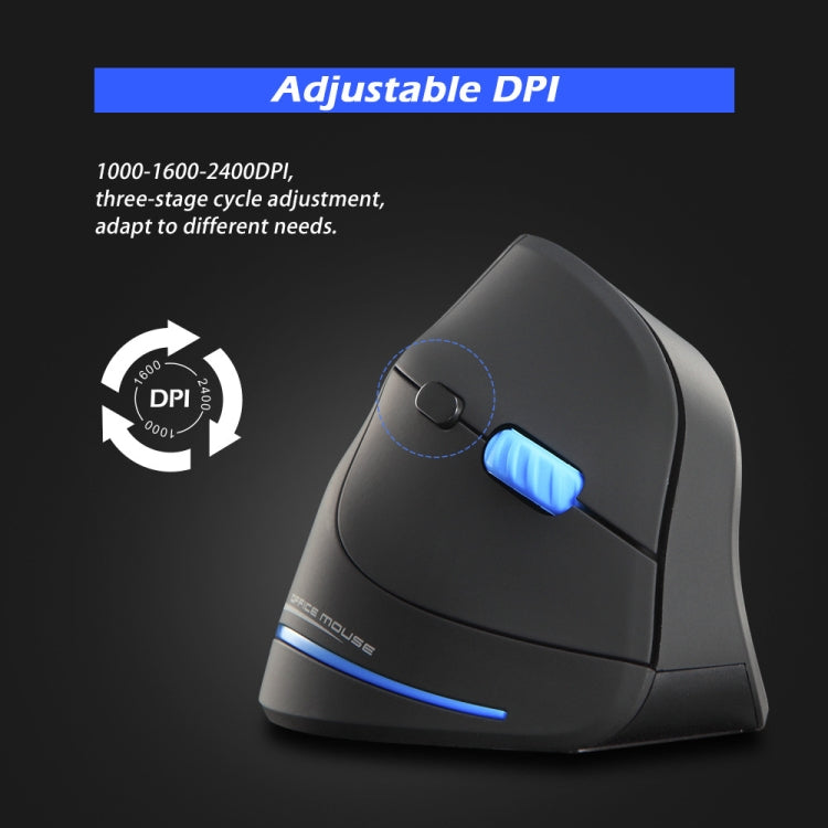 ZELOTES F-35A 6-Buttons Vertical Grip Ergonomic Rechargeable Wireless Mouse(Wireless Version)