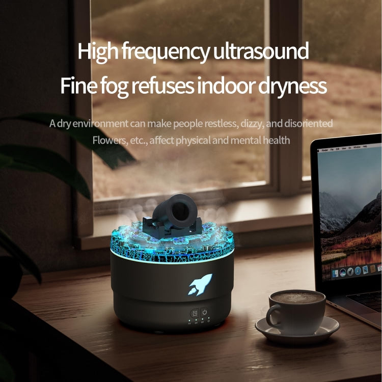 Turret Shape Aromatherapy Humidifier With 3-speed Timer 7-color Atmosphere Light US Plug White