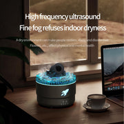 Turret Shape Aromatherapy Humidifier With 3-speed Timer 7-color Atmosphere Light USB Plug White