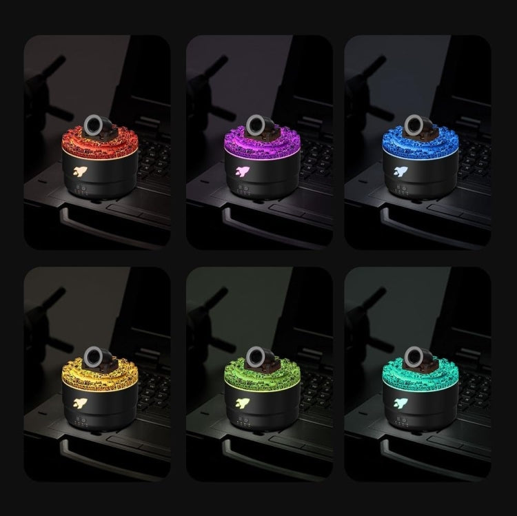 Turret Shape Aromatherapy Humidifier With 3-speed Timer 7-color Atmosphere Light EU Plug White