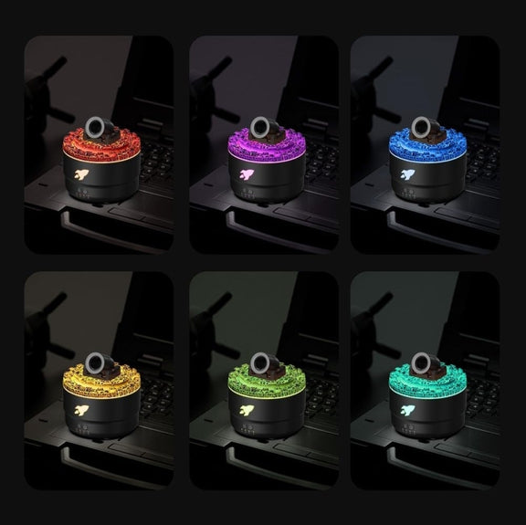 Turret Shape Aromatherapy Humidifier With 3-speed Timer 7-color Atmosphere Light EU Plug White