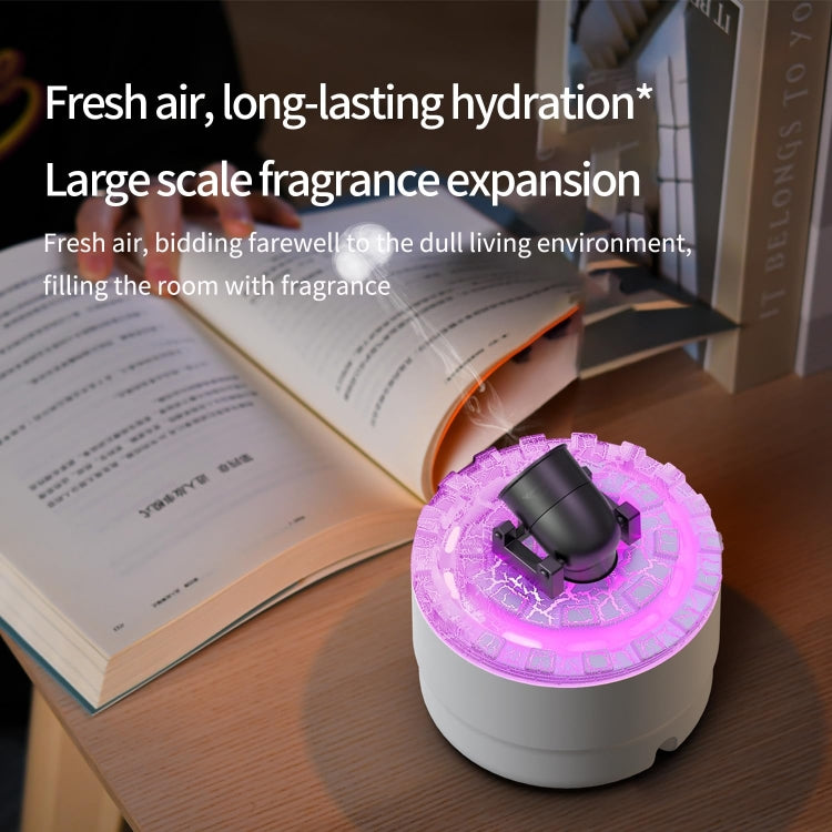 Turret Shape Aromatherapy Humidifier With 3-speed Timer 7-color Atmosphere Light USB Plug White