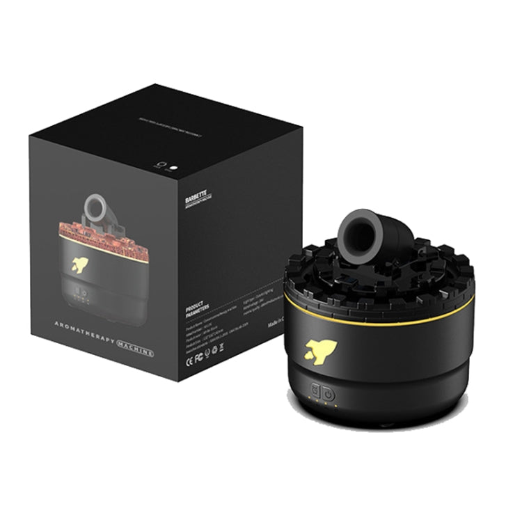 Turret Shape Aromatherapy Humidifier With 3-speed Timer 7-color Atmosphere Light EU Plug Black