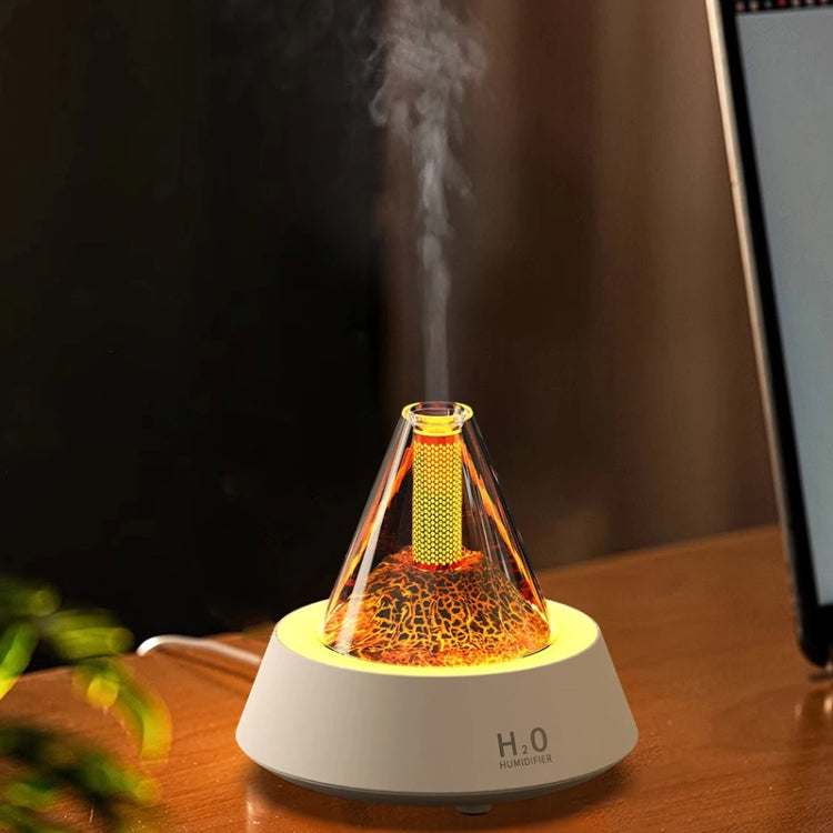 80ml Volcanic Lava Aromatherapy Humidifier With Colorful Lights USB Plug Power(Black)