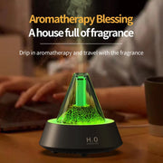 80ml Volcanic Lava Aromatherapy Humidifier With Colorful Lights USB Plug Power(Black)