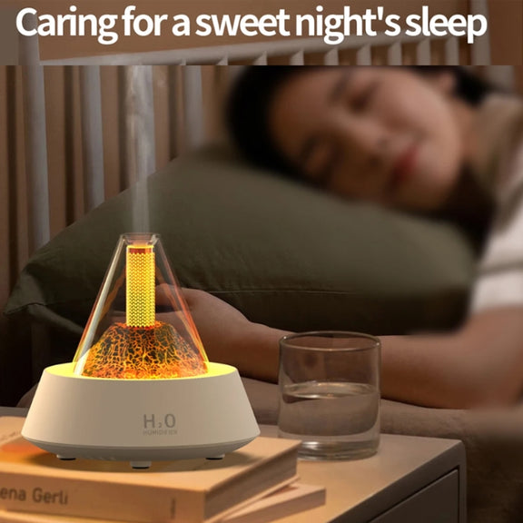 80ml Volcanic Lava Aromatherapy Humidifier With Colorful Lights USB Plug Power(Black)
