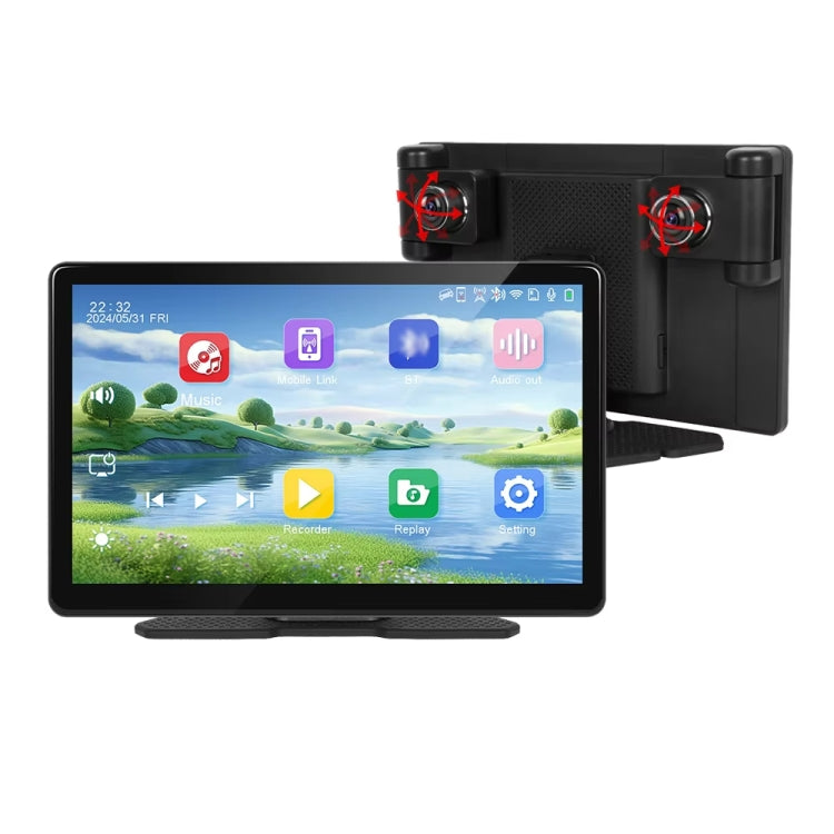 8-Inch HD Wireless CarPlay Screen DVR With Dash Cam/1080p Front Rear Camera/Bluetooth/AirPlay