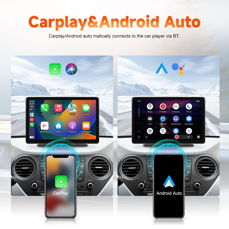 8-Inch HD Wireless CarPlay Screen DVR With Dash Cam/1080p Front Rear Camera/Bluetooth/AirPlay