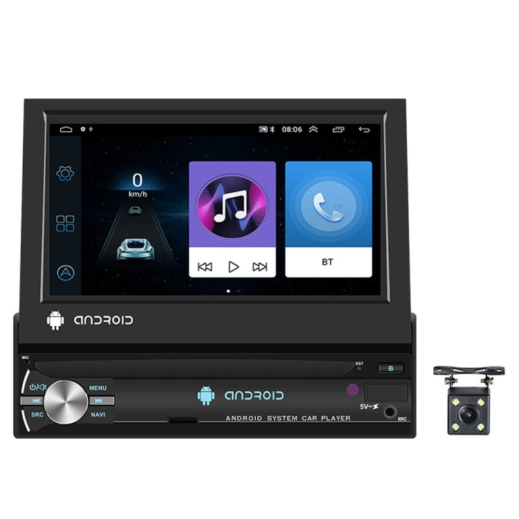 2+64G 7-Inch Single Din Android 10.0 Carplay Screen With GPS Navigation/Bluetooth/Mirror Link/DVR Input, Spec: With 4-light Camera