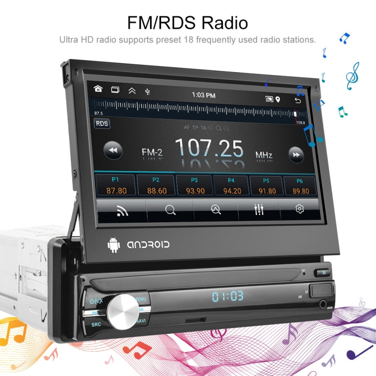 2+64G 7-Inch Single Din Android 10.0 Carplay Screen With GPS Navigation/Bluetooth/Mirror Link/DVR Input, Spec: Standard Edition