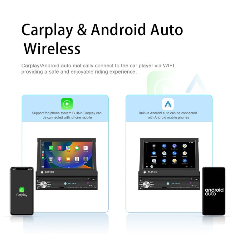 2+64G 7-Inch Single Din Android 10.0 Carplay Screen With GPS Navigation/Bluetooth/Mirror Link/DVR Input, Spec: With 4-light Camera