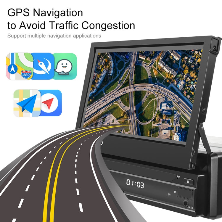 2+64G 7-Inch Single Din Android 10.0 Carplay Screen With GPS Navigation/Bluetooth/Mirror Link/DVR Input, Spec: Standard Edition