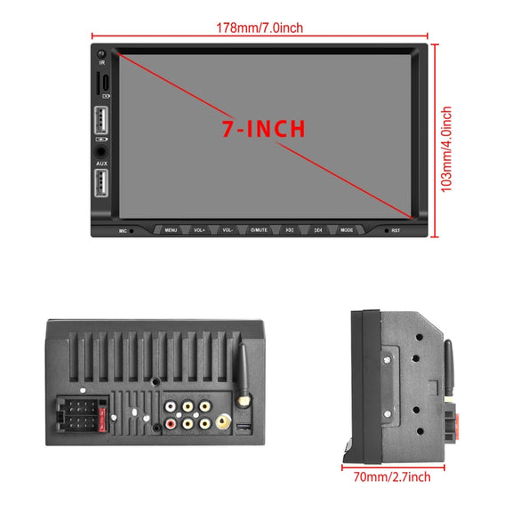 7-inch Double Din Car MP5 Player Support CarPlay/Android Auto/Mirror Link/Bluetooth With 12-light Camera