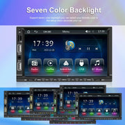 7-inch Double Din Car MP5 Player Support CarPlay/Android Auto/Mirror Link/Bluetooth With 4-light Camera
