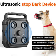 AI Intelligent Recognition Ultrasonic Bark Stopper Portable Dog Training Device Repellent(Black)
