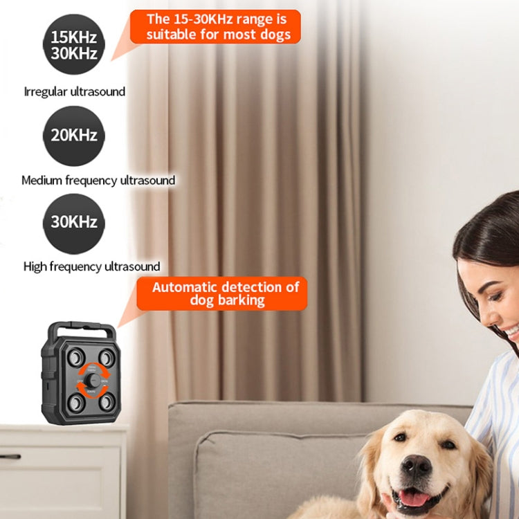 AI Intelligent Recognition Ultrasonic Bark Stopper Portable Dog Training Device Repellent(Black)