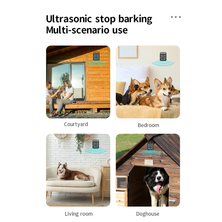 AI Intelligent Recognition Ultrasonic Bark Stopper Portable Dog Training Device Repellent(Black)