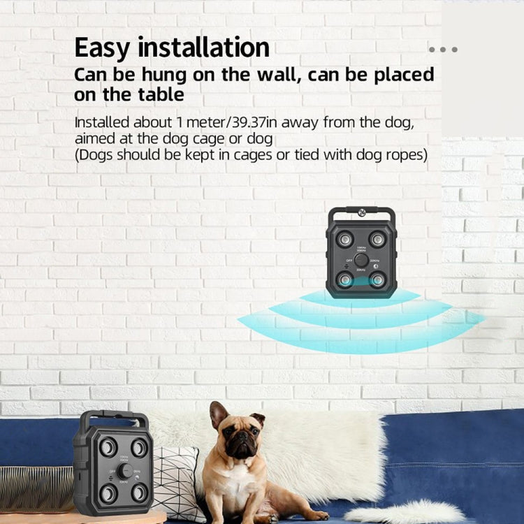 AI Intelligent Recognition Ultrasonic Bark Stopper Portable Dog Training Device Repellent(Black)