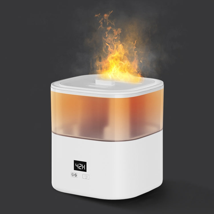 JSQ-58 1.1L large Capacity Digital Display Flame Atomization Humidifier, Color: White(UK Plug)