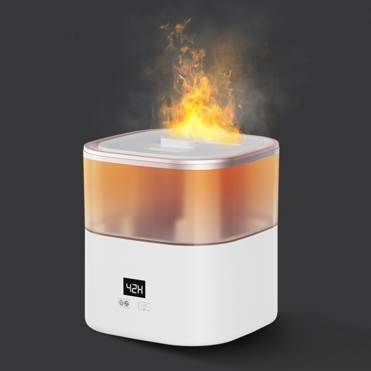 JSQ-58 1.1L large Capacity Digital Display Flame Atomization Humidifier, Color: Rose Gold(EU Plug)