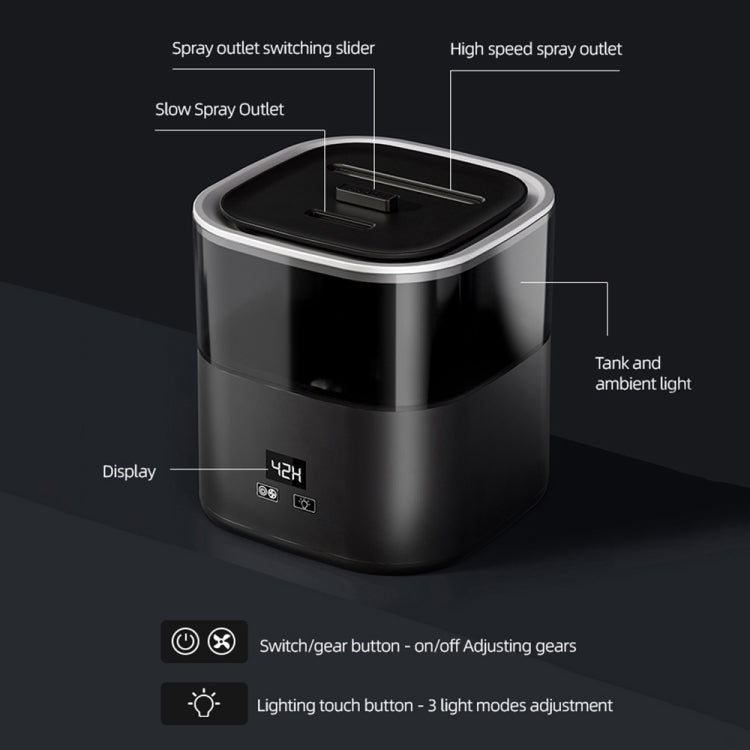 JSQ-58 1.1L large Capacity Digital Display Flame Atomization Humidifier, Color: White(US Plug)