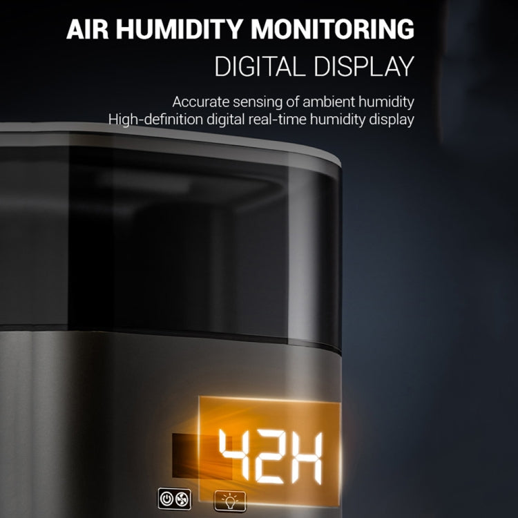 JSQ-58 1.1L large Capacity Digital Display Flame Atomization Humidifier, Color: White(UK Plug)