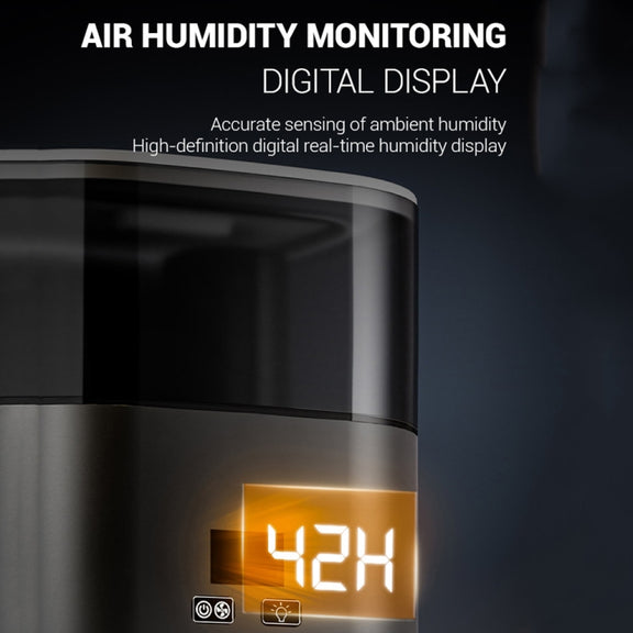 JSQ-58 1.1L large Capacity Digital Display Flame Atomization Humidifier, Color: Rose Gold(UK Plug)