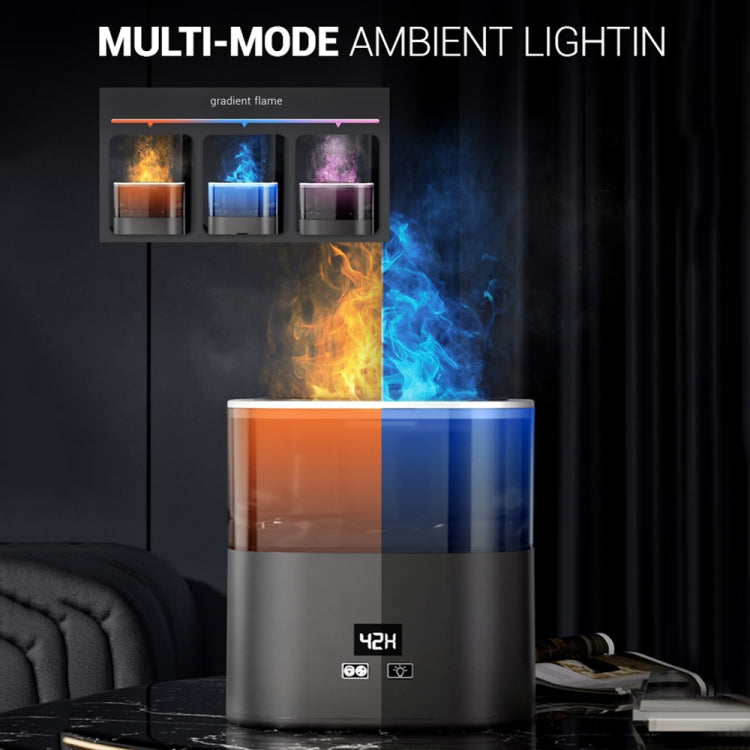 JSQ-58 1.1L large Capacity Digital Display Flame Atomization Humidifier, Color: White(US Plug)