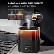 JSQ-58 1.1L large Capacity Digital Display Flame Atomization Humidifier, Color: White(UK Plug)