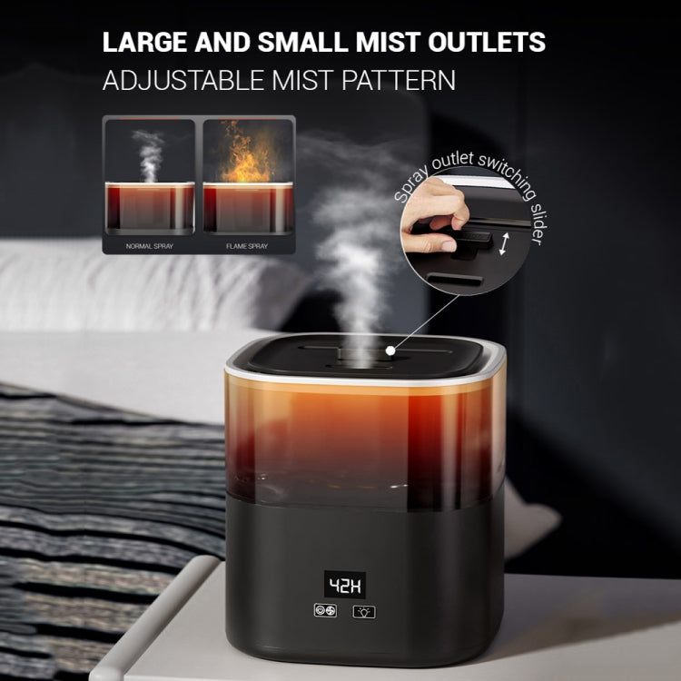 JSQ-58 1.1L large Capacity Digital Display Flame Atomization Humidifier, Color: Rose Gold(US Plug)