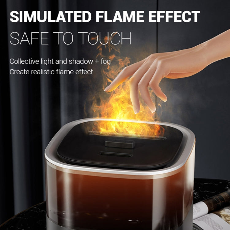 JSQ-58 1.1L large Capacity Digital Display Flame Atomization Humidifier, Color: Matt Black(US Plug)